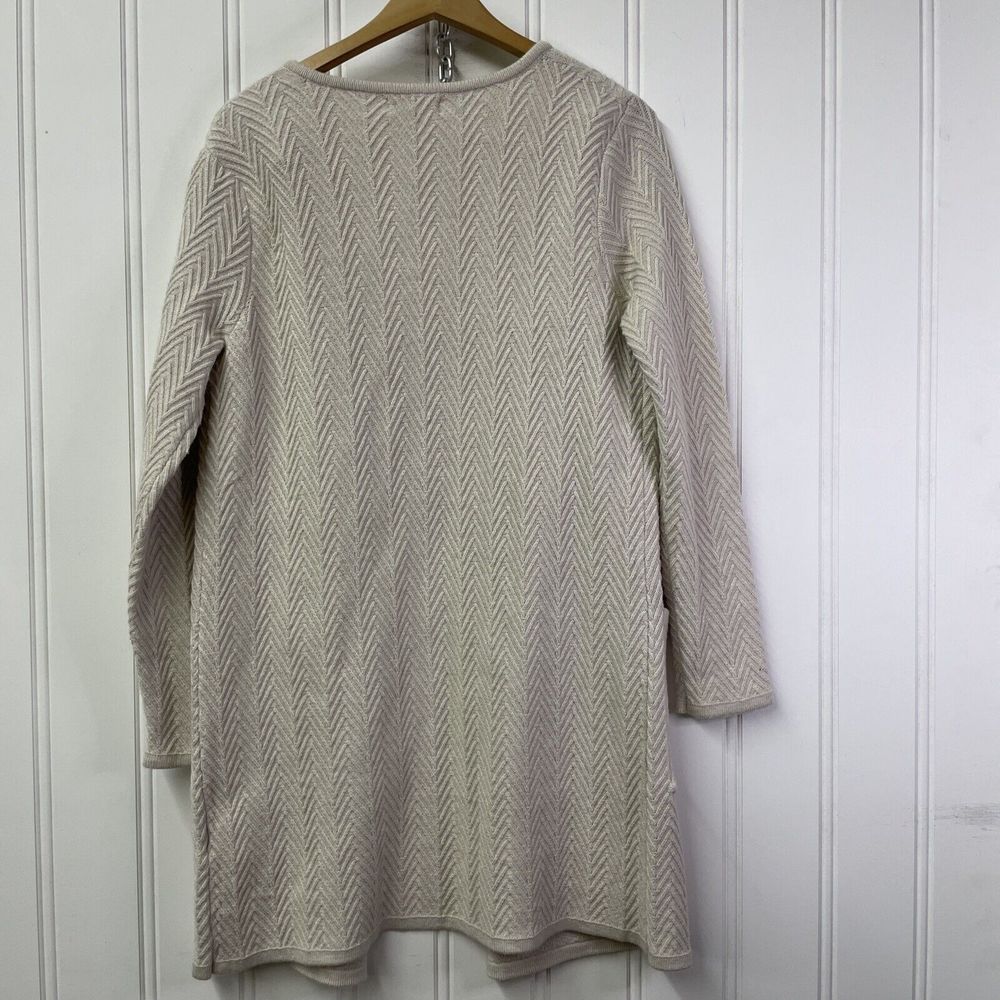 Magnolia Grace Callie Structured 2 Pocket Open Front Chevron Textured Cardigan S - Picture 8 of 8